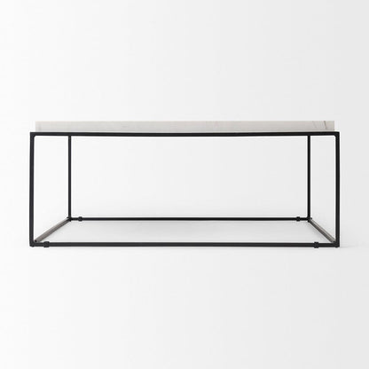 Mercana - Nathan 36"x36" Square White Marble Top Black Metal Base Coffee Table - 68842-AB_CLOSEOUT view 7
