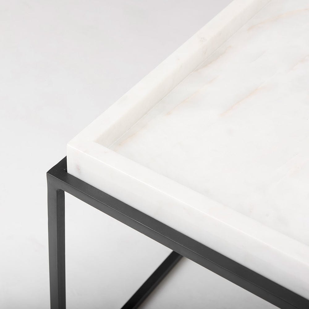 Mercana - Nathan 36"x36" Square White Marble Top Black Metal Base Coffee Table - 68842-AB_CLOSEOUT view 8