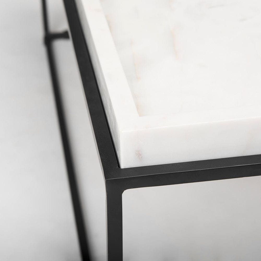Mercana - Nathan 36"x36" Square White Marble Top Black Metal Base Coffee Table - 68842-AB_CLOSEOUT view 9