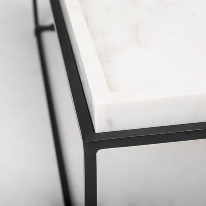 Mercana - Nathan 36"x36" Square White Marble Top Black Metal Base Coffee Table - 68842-AB_CLOSEOUT view 9