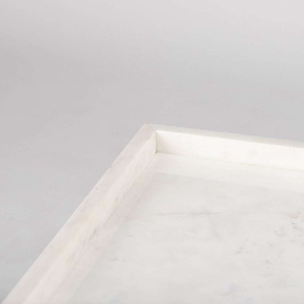 Mercana - Nathan II 18" x 20" Square Top White Marble and Black Metal End/Side Table - 68843-AB_CLOSEOUT view 5