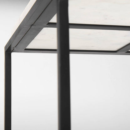 Mercana - Nathan II 18" x 20" Square Top White Marble and Black Metal End/Side Table - 68843-AB_CLOSEOUT view 10