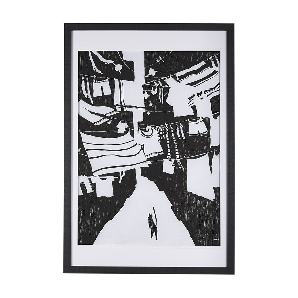 Mercana - National Laundry Day by Mercana Studio Hand Embellished Textured Framed Art Print Matted under Glass - 14695 view 1