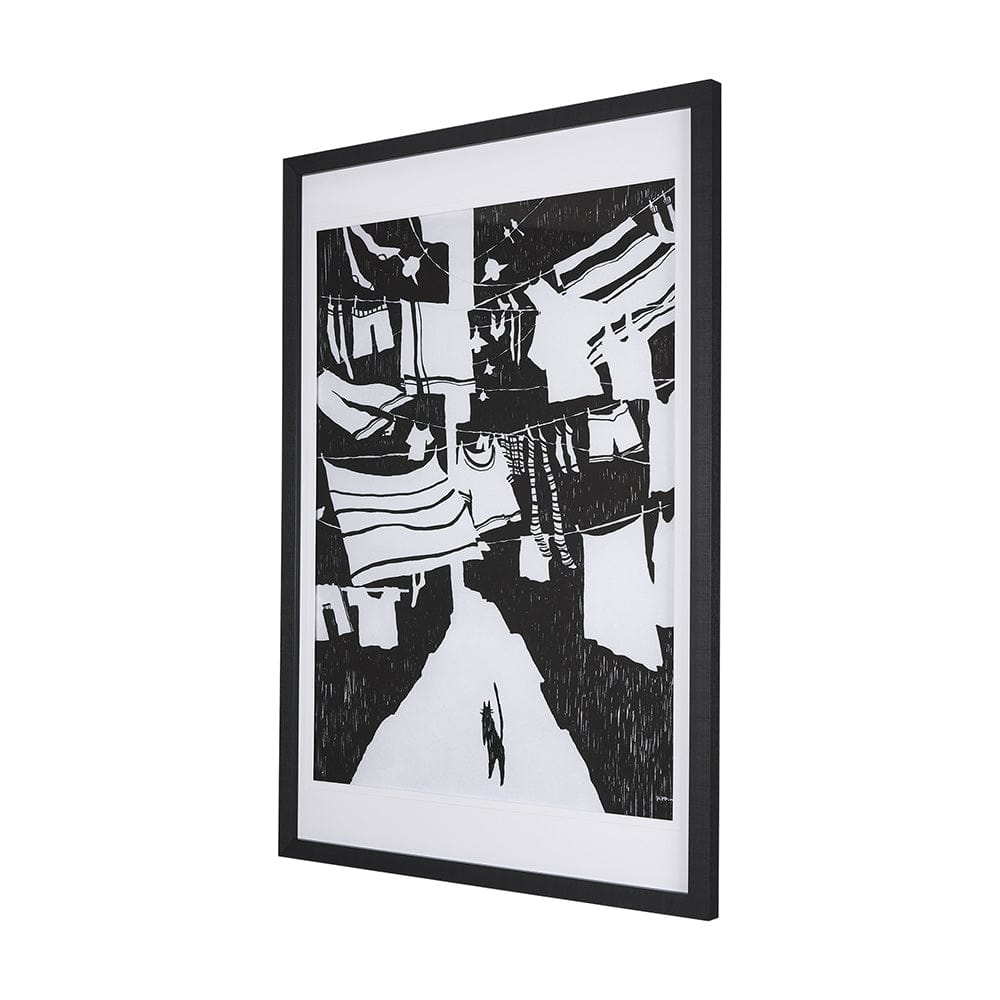 Mercana - National Laundry Day by Mercana Studio Hand Embellished Textured Framed Art Print Matted under Glass - 14695 view 2