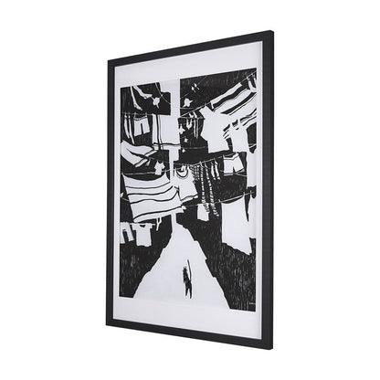 Mercana - National Laundry Day by Mercana Studio Hand Embellished Textured Framed Art Print Matted under Glass - 14695 view 2