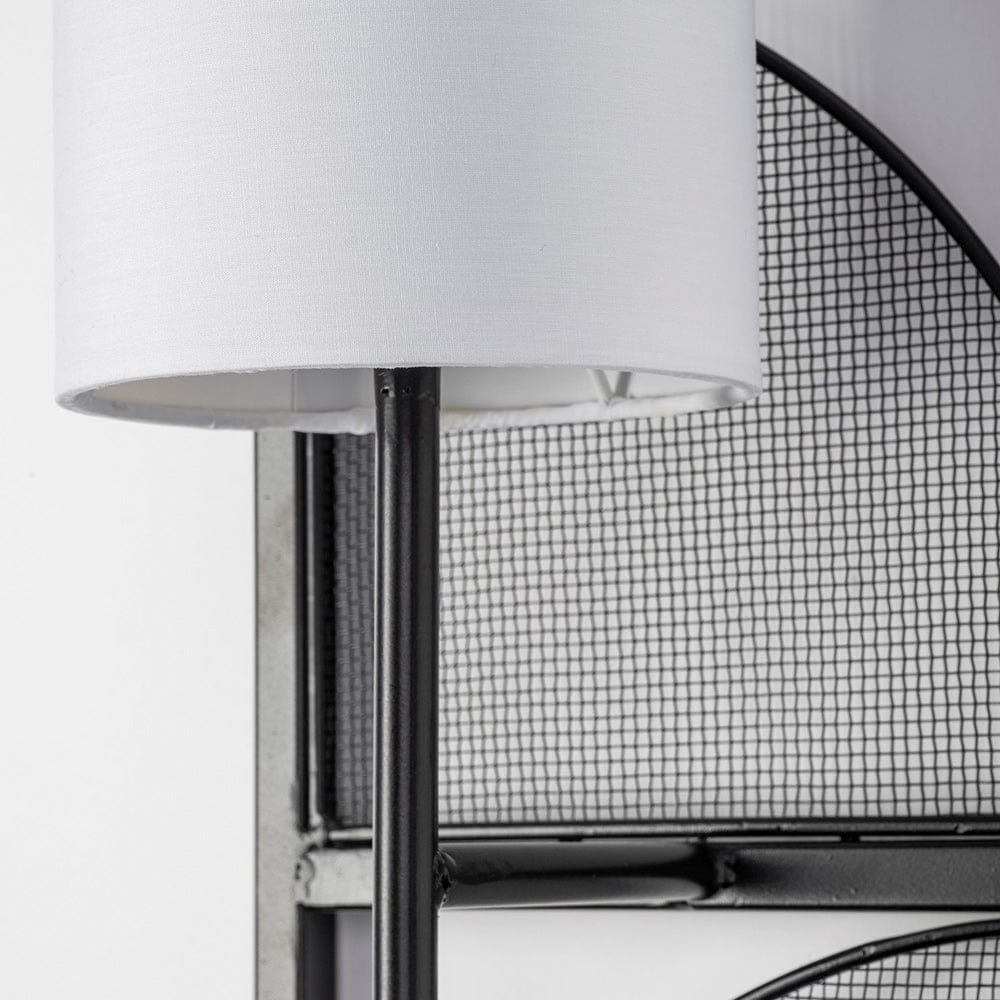 Mercana - Navin 10x46.5 Black Metal Body White Fabric Shade Rectangular Wall Sconce - 68985-AB view 5