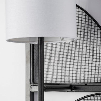 Mercana - Navin 10x46.5 Black Metal Body White Fabric Shade Rectangular Wall Sconce - 68985-AB view 5