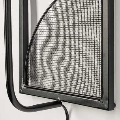 Mercana - Navin 10x46.5 Black Metal Body White Fabric Shade Rectangular Wall Sconce - 68985-AB view 8