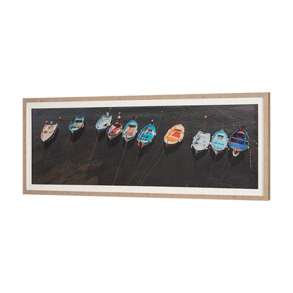 Mercana - Neatly Moored by Mercana Studio a Hand Embellished Textured Framed Art Print Matted under Glass - 15174 view 2