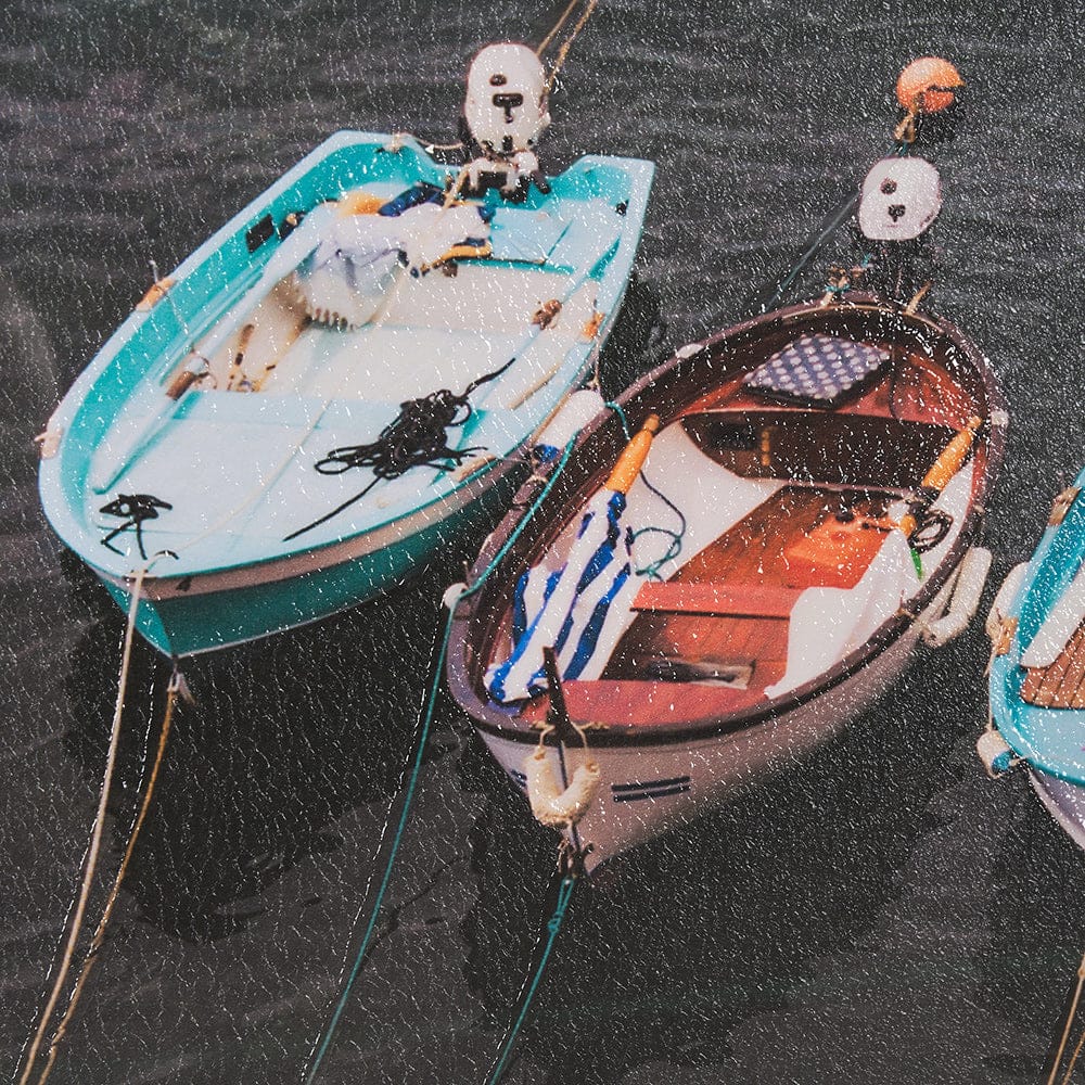 Mercana - Neatly Moored by Mercana Studio a Hand Embellished Textured Framed Art Print Matted under Glass - 15174 view 7