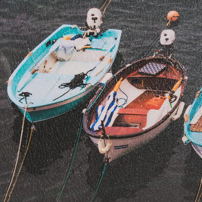 Mercana - Neatly Moored by Mercana Studio a Hand Embellished Textured Framed Art Print Matted under Glass - 15174 view 7