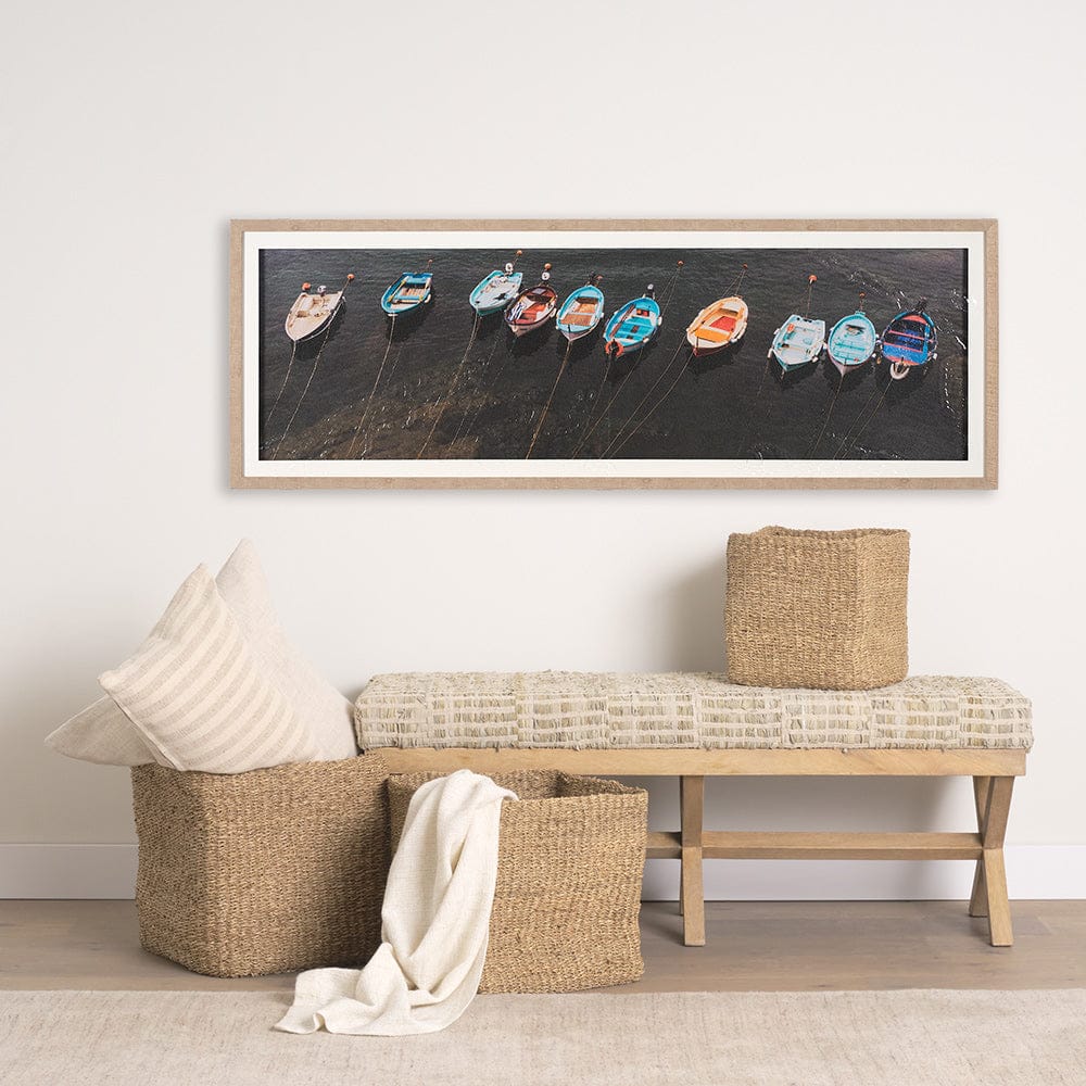 Mercana - Neatly Moored by Mercana Studio a Hand Embellished Textured Framed Art Print Matted under Glass - 15174 view 8