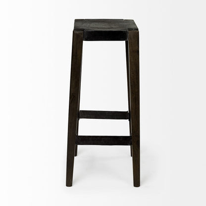 Mercana - Nell 30" Seat Height Black Metal Seat & Foot Rest With Black Wood Legs Stool - 69007 view 3