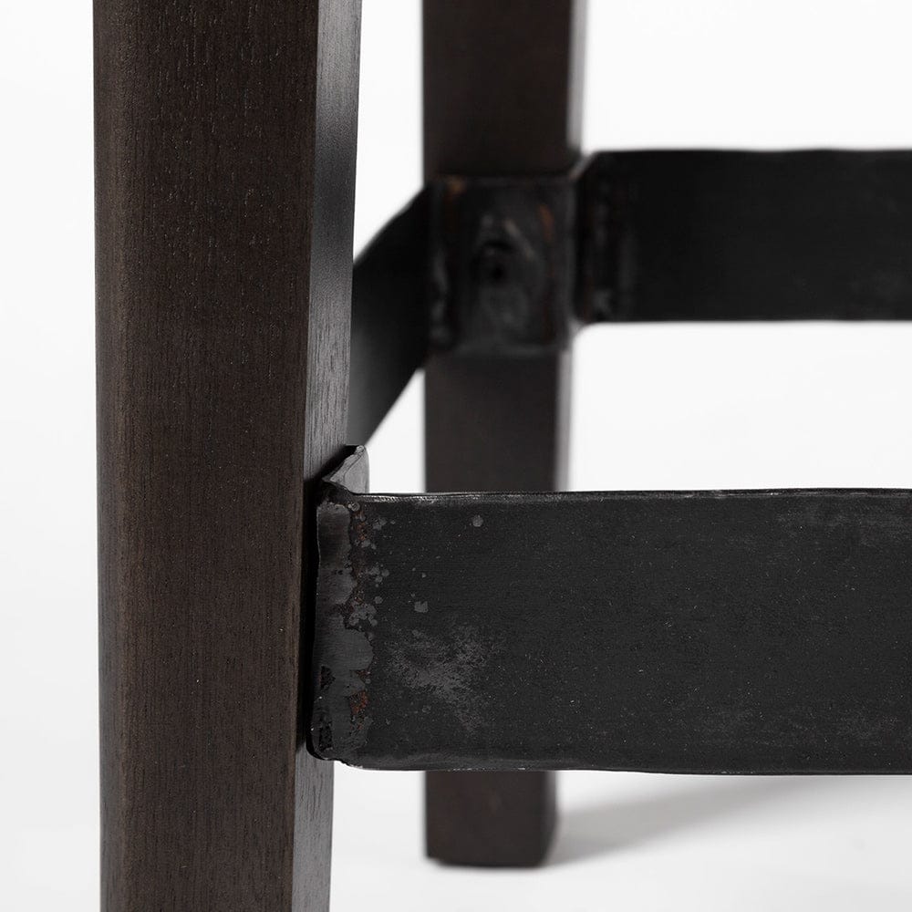 Mercana - Nell 30" Seat Height Black Metal Seat & Foot Rest With Black Wood Legs Stool - 69007 view 9