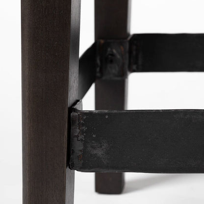 Mercana - Nell 30" Seat Height Black Metal Seat & Foot Rest With Black Wood Legs Stool - 69007 view 9