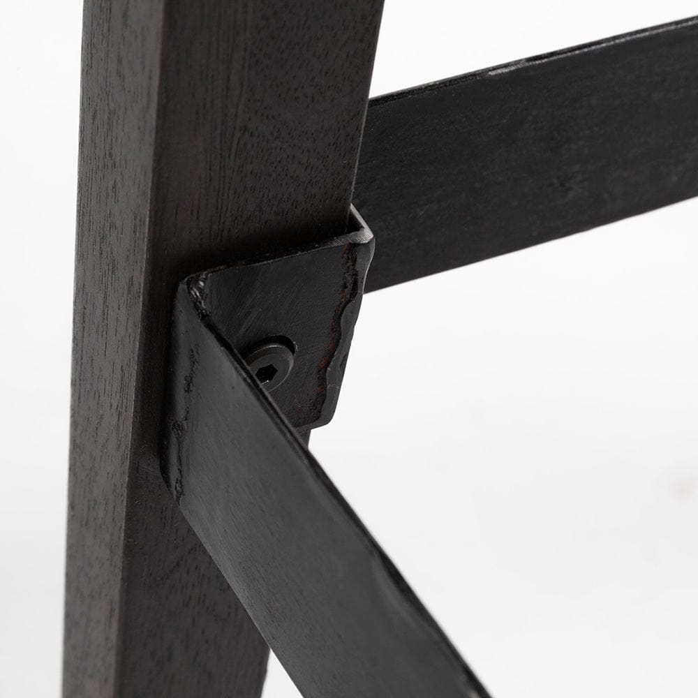 Mercana - Nell 30" Seat Height Black Metal Seat & Foot Rest With Black Wood Legs Stool - 69007 view 10