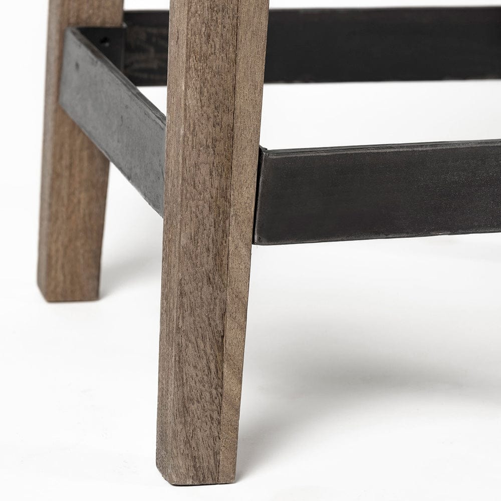 Mercana - Nell 30" Seat Height Black Metal Seat & Foot Rest With Brown Wood Legs Stool - 50508 view 9