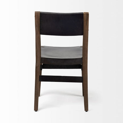 Mercana - Nell I Black Iron Seat Solid Brown Wooden Base Dining Chair - 67847 view 3