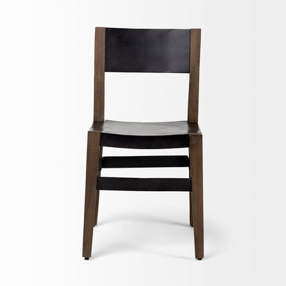Mercana - Nell I Black Iron Seat Solid Brown Wooden Base Dining Chair - 67847 view 5