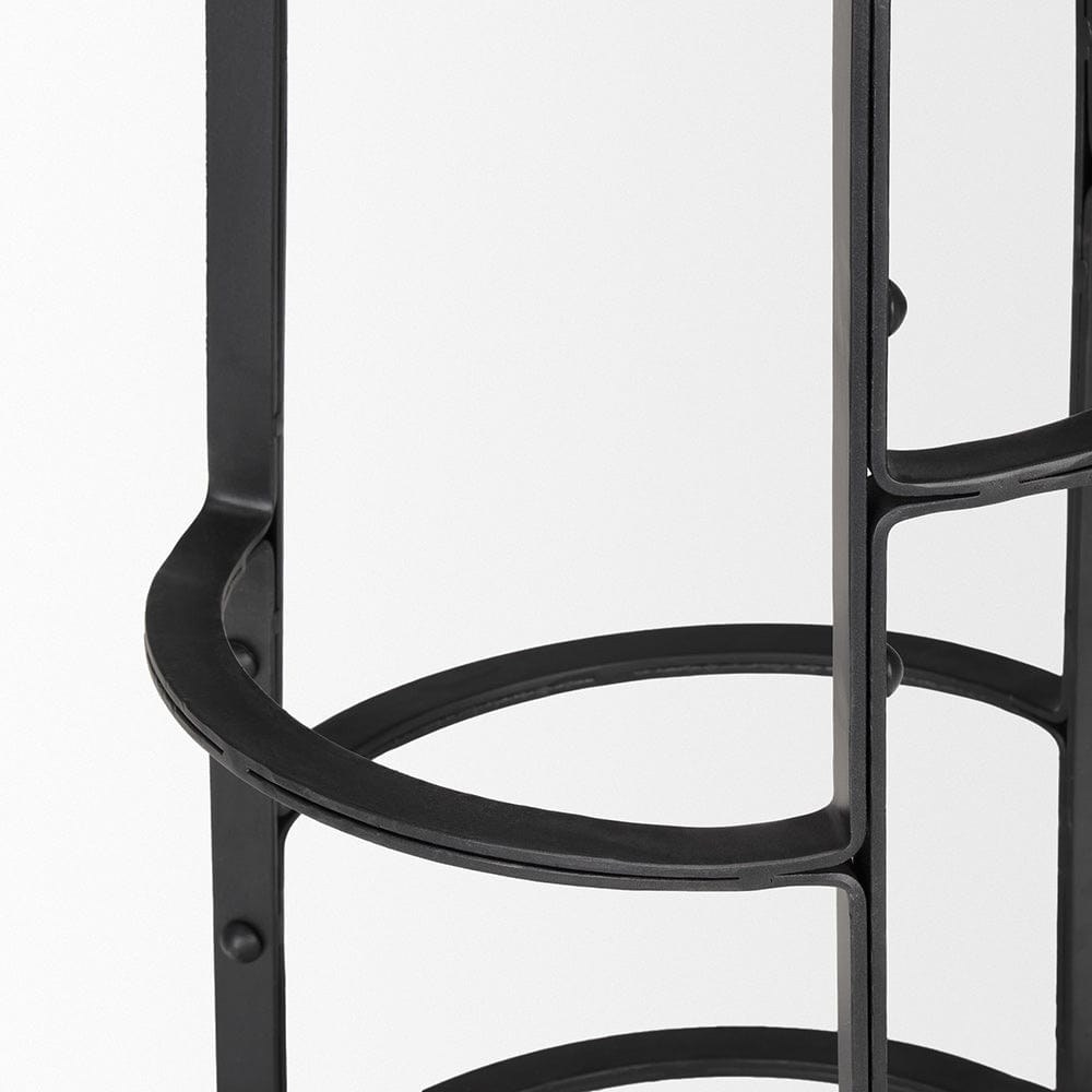Mercana - Neo 26.3" Seat Height Brown Wood Seat Black Metal Frame Stool - 67903_CLOSEOUT view 6