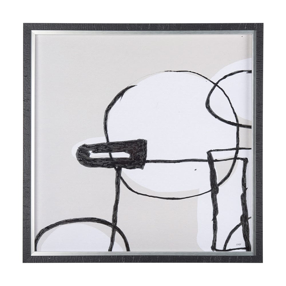 Mercana - Neutral Shapes I by Mercana Studio a Hand Embellished Textured Framed Art Print Matted under Glass - 14412 view 1