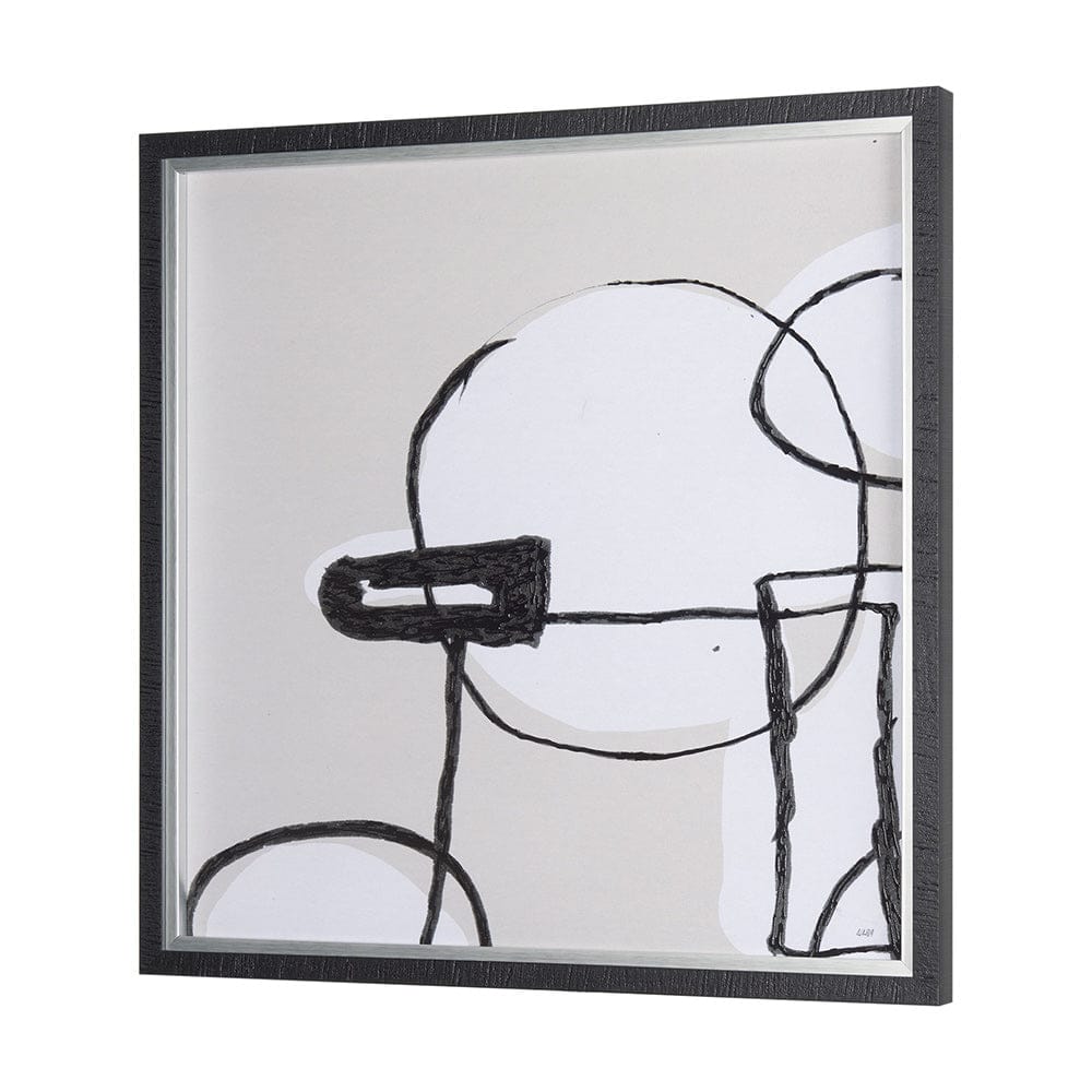 Mercana - Neutral Shapes I by Mercana Studio a Hand Embellished Textured Framed Art Print Matted under Glass - 14412 view 6