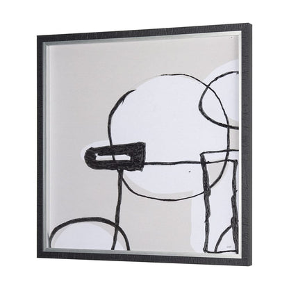 Mercana - Neutral Shapes I by Mercana Studio a Hand Embellished Textured Framed Art Print Matted under Glass - 14412 view 6