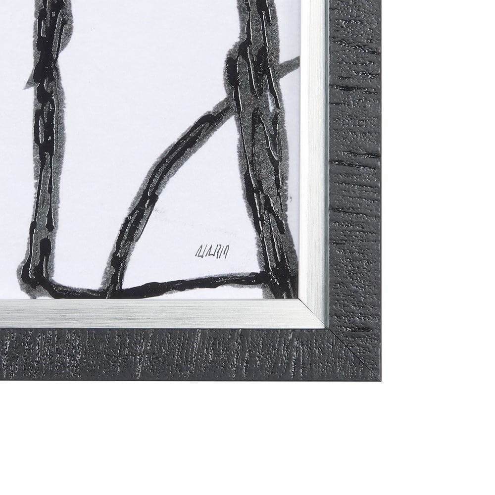 Mercana - Neutral Shapes I by Mercana Studio a Hand Embellished Textured Framed Art Print Matted under Glass - 14412 view 7