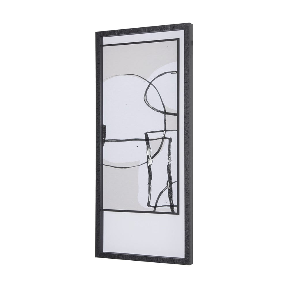 Mercana - Neutral Shapes I by Mercana Studio a Hand Embellished Textured Framed Art Print Matted under Glass - 14414 view 6