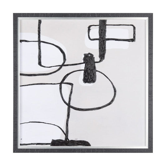 Mercana - Neutral Shapes II by Mercana Studio a Hand Embellished Textured Framed Art Print Matted under Glass - 14413 view 1