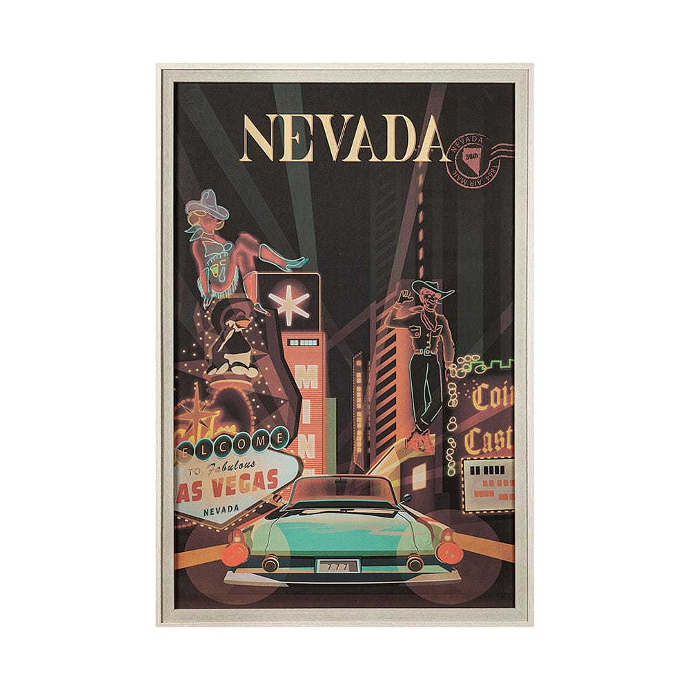 Mercana - Nevada Go USA XL by Mercana Studio a Hand Embelished Decograph Framed Art Print under Glass - 13709 view 1