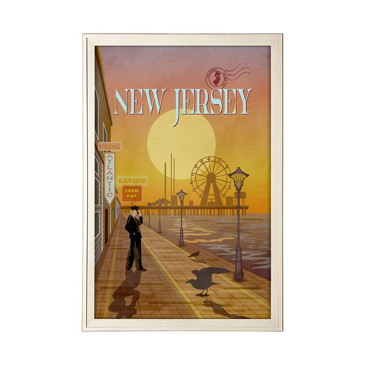 Mercana - New Jersey Go USA XL by Mercana Studio a Hand Embellished Decograph Framed Art Print under Glass - 15121 view 1