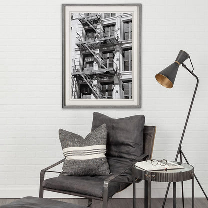 Mercana - New York Fire Escape by Susan Vizary Photoy Hand Embelished Framed Art Print Matted under Glass - 13253 view 8