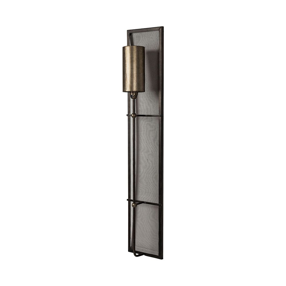 Mercana - Newcomb 7x53.5 Gold/Black Metal Meshed Rectangular Wall Sconce - 67950 view 1