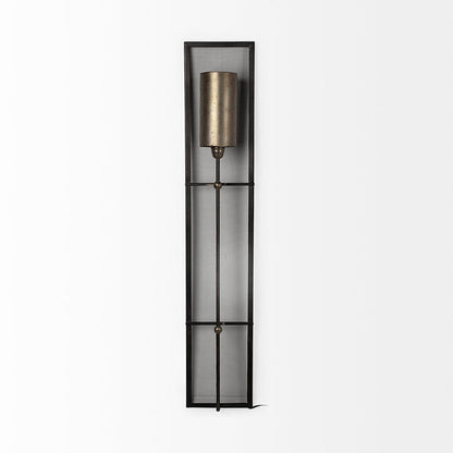 Mercana - Newcomb 7x53.5 Gold/Black Metal Meshed Rectangular Wall Sconce - 67950 view 3