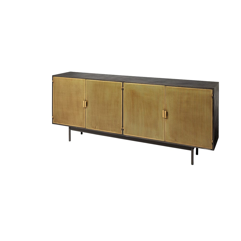 Mercana - Newsome II 79Lx16Wx33H Black and Gold Metal 4 Cabinet Door Sideboard - 68853 view 1