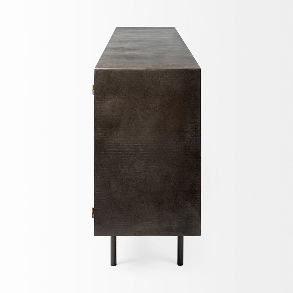 Mercana - Newsome II 79Lx16Wx33H Black and Gold Metal 4 Cabinet Door Sideboard - 68853 view 4