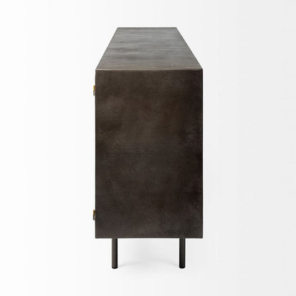 Mercana - Newsome II 79Lx16Wx33H Black and Gold Metal 4 Cabinet Door Sideboard - 68853 view 4