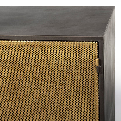 Mercana - Newsome II 79Lx16Wx33H Black and Gold Metal 4 Cabinet Door Sideboard - 68853 view 7
