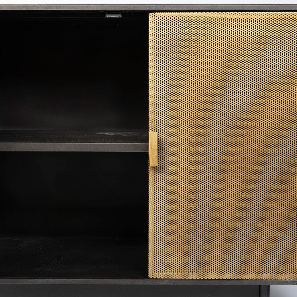 Mercana - Newsome II 79Lx16Wx33H Black and Gold Metal 4 Cabinet Door Sideboard - 68853 view 10