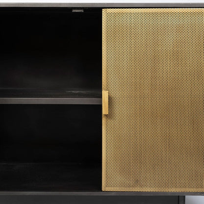 Mercana - Newsome II 79Lx16Wx33H Black and Gold Metal 4 Cabinet Door Sideboard - 68853 view 10