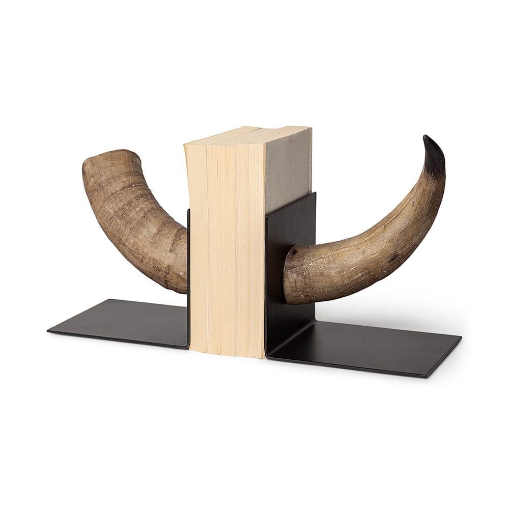 Mercana - Nickerson 6L x 7W Bull Horn Bookends (Set of 2) - 57871_CLOSEOUT view 1