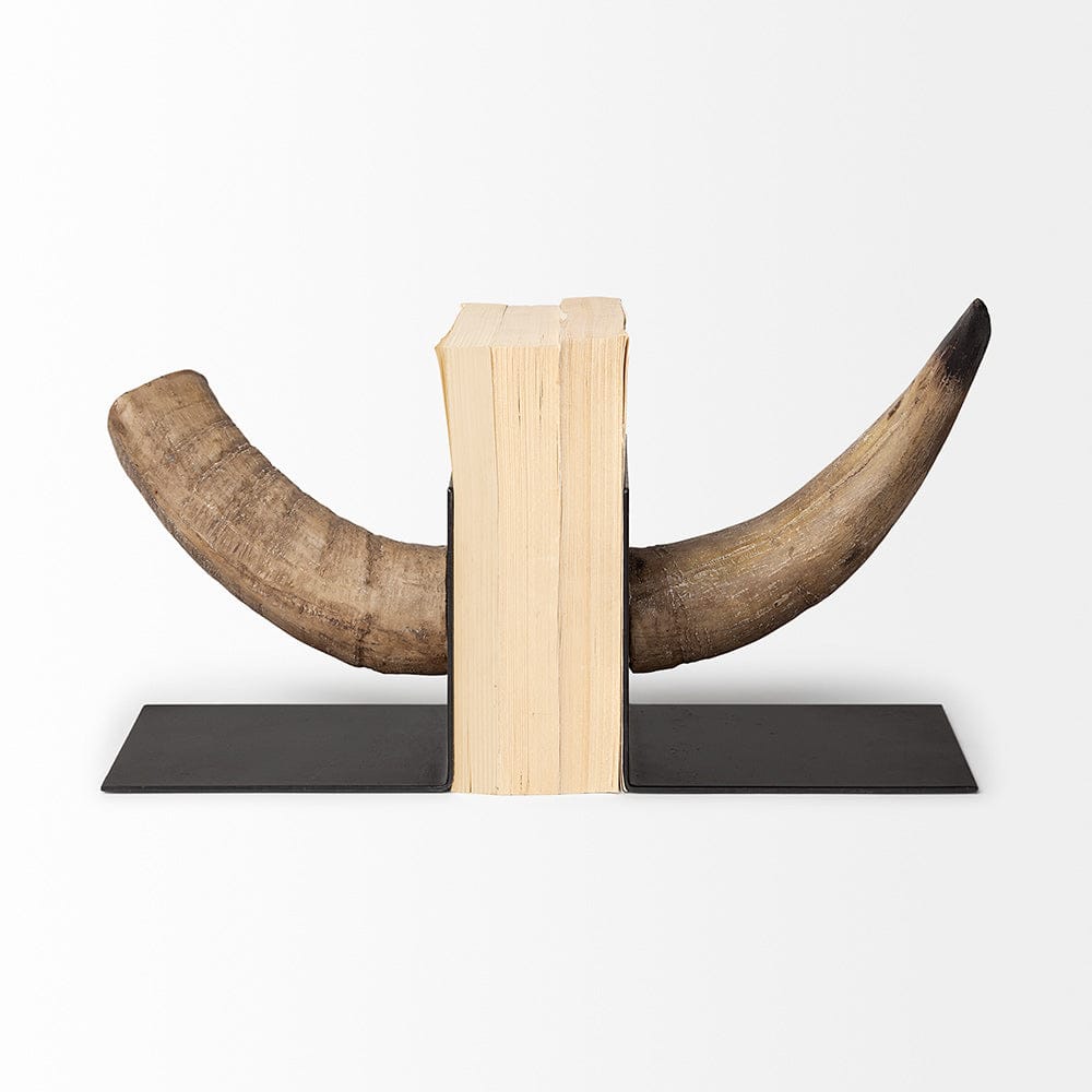 Mercana - Nickerson 6L x 7W Bull Horn Bookends (Set of 2) - 57871_CLOSEOUT view 2