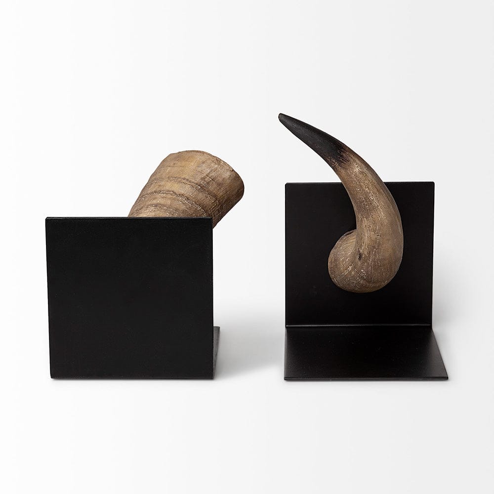 Mercana - Nickerson 6L x 7W Bull Horn Bookends (Set of 2) - 57871_CLOSEOUT view 4