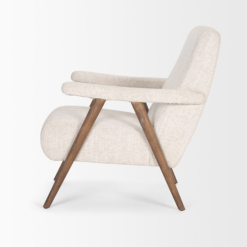 Mercana - Nico Oatmeal Upholstered w/ Brown Wood Accent Chair - 70408 view 3