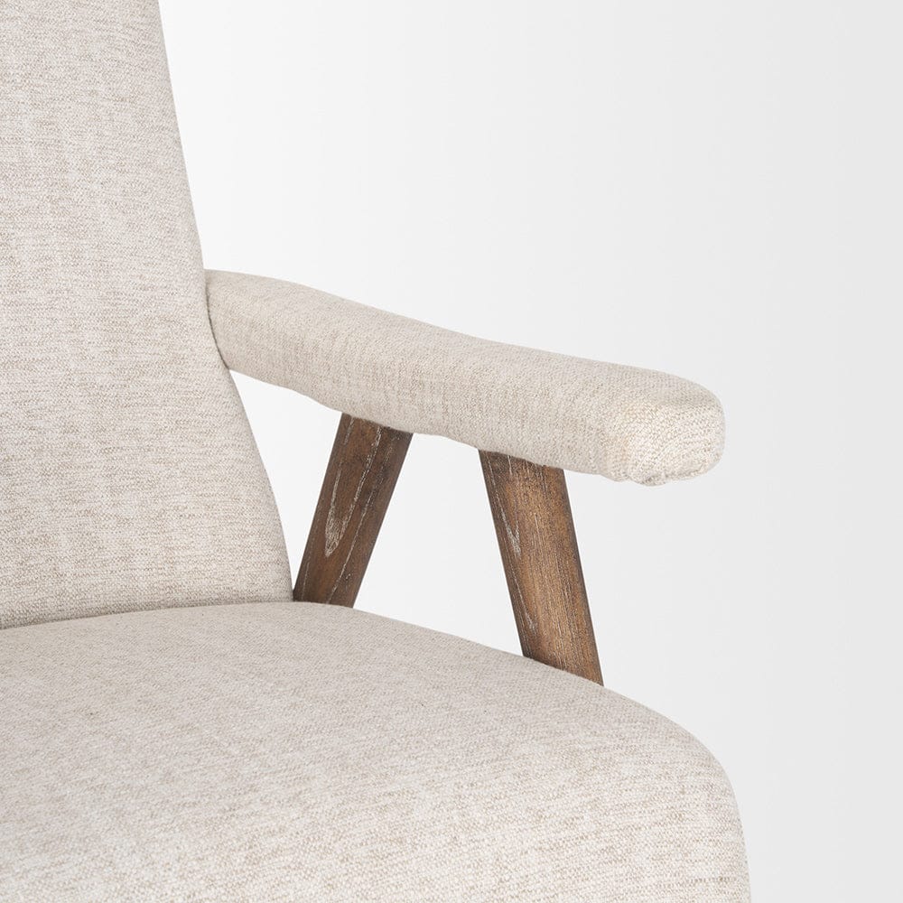 Mercana - Nico Oatmeal Upholstered w/ Brown Wood Accent Chair - 70408 view 9