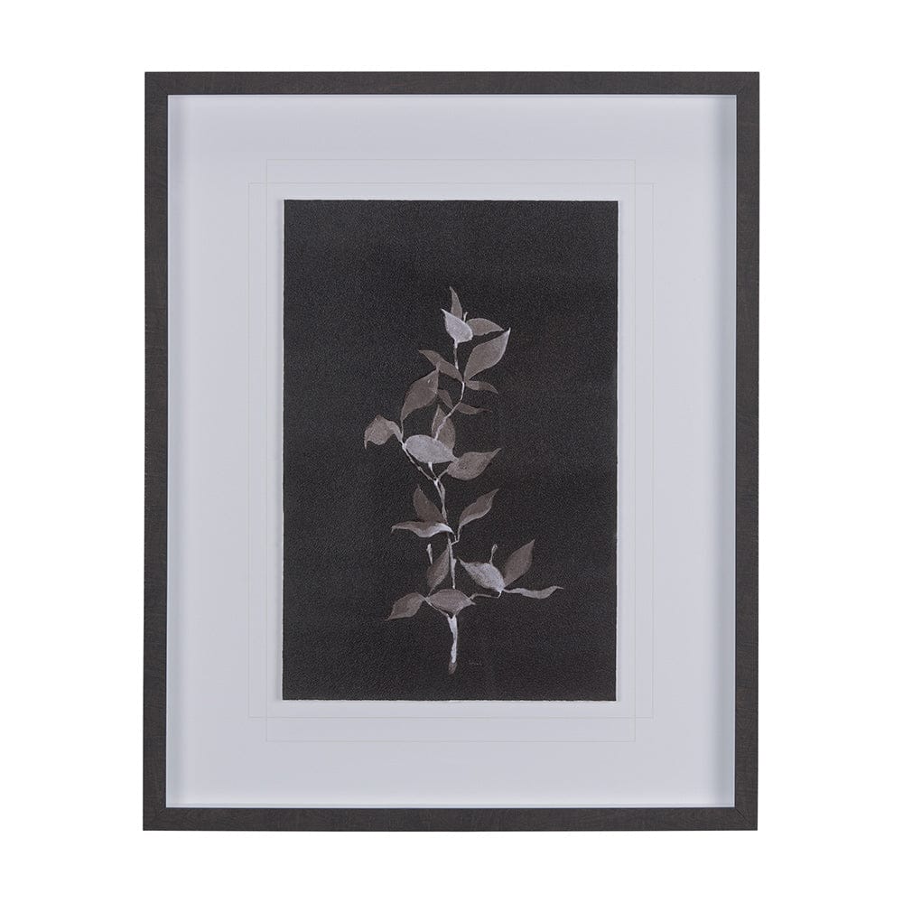 Mercana - Night Leaves II by Mercana Studio a Hand Embellished Textured Framed Art Print Matted under Glass - 14262 view 1