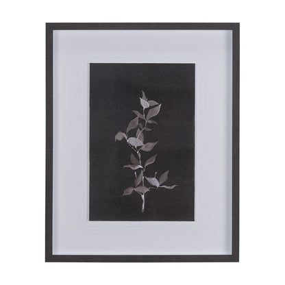 Mercana - Night Leaves II by Mercana Studio a Hand Embellished Textured Framed Art Print Matted under Glass - 14262 view 1