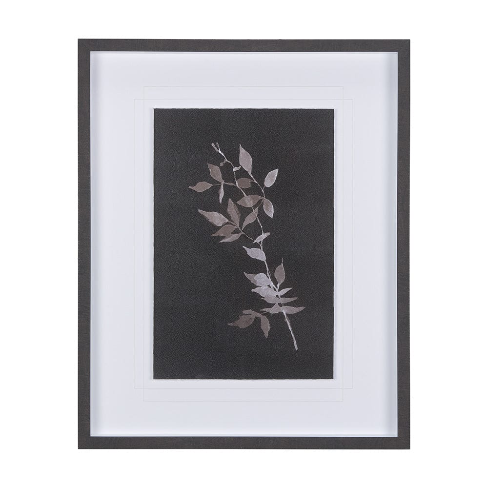 Mercana - Night Leaves III by Mercana Studio a Hand Embellished Textured Framed Art Print Matted under Glass - 14263 view 1
