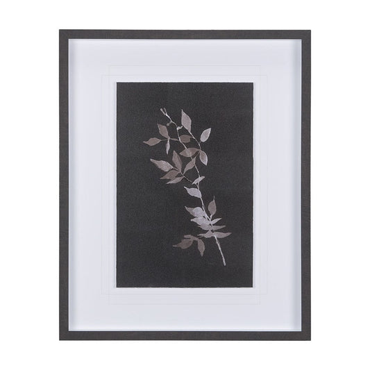 Mercana - Night Leaves III by Mercana Studio a Hand Embellished Textured Framed Art Print Matted under Glass - 14263 view 1